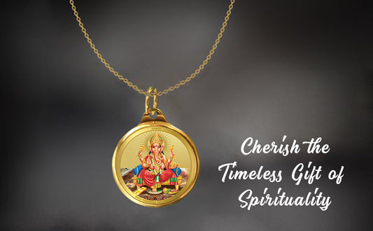 Diviniti 24K Double sided Gold Plated Pendant Ganesha & Yantra|22 MM Flip Coin (1 PCS)