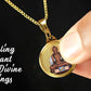 Diviniti 24K Double sided Gold Plated Pendant Mahavir & Namokar Mantra|22 MM Flip Coin (1 PCS)