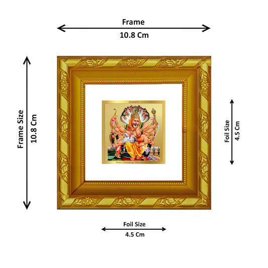 DIVINITI 24K Gold Plated Narsimha Religious Photo Frame For Home Decoration, Puja, Gift (10.8 X 10.8 CM)