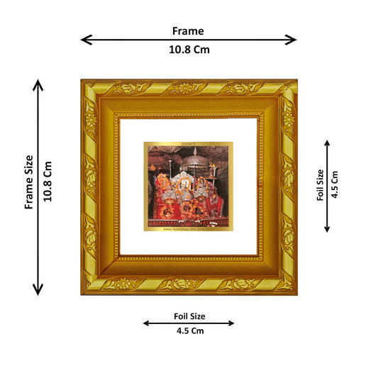 DIVINITI 24K Gold Plated Mata Ka Darbar Photo Frame For Home Decor, Navratri Puja (10.8 X 10.8 CM)