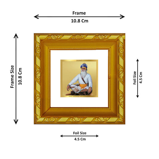 DIVINITI 24K Gold Plated Baba Deep Singh Photo Frame For Home Decor, Tabletop, Puja (10.8 X 10.8 CM)