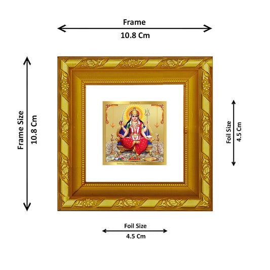 DIVINITI 24K Gold Plated Santoshi Mata Photo Frame For Home Decor, Puja, Gift (10.8 X 10.8 CM)