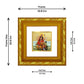 DIVINITI 24K Gold Plated Goddess Durga Photo Frame For Home Decor, TableTop, Puja (10.8 X 10.8 CM)