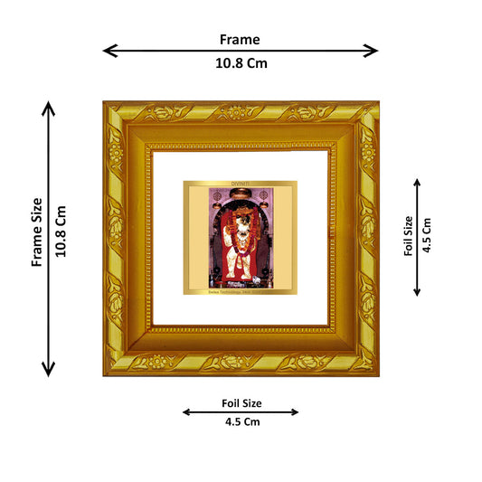 DIVINITI 24K Gold Plated Mahendipur Balaji Photo Frame For Home Decor, Puja, Festive Gift (10.8 X 10.8 CM)