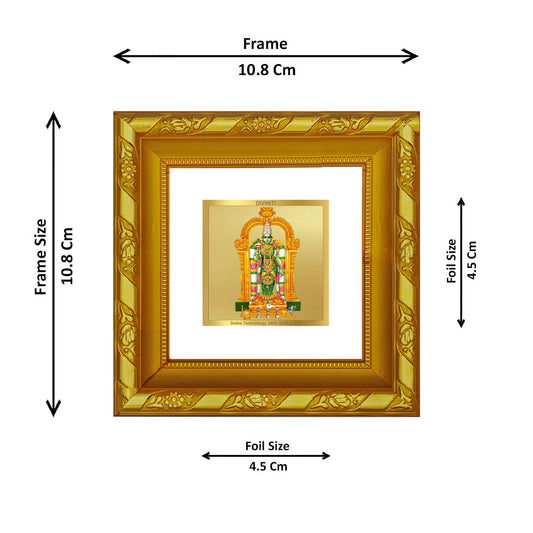 DIVINITI 24K Gold Plated Goddess Meenakshi Photo Frame For Home Decor, Worship, Gift (10.8 X 10.8 CM)