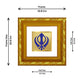 DIVINITI 24K Gold Plated Khanda Sahib Photo Frame For Home Decor Showpiece, Office, Gift (10.8 X 10.8 CM)