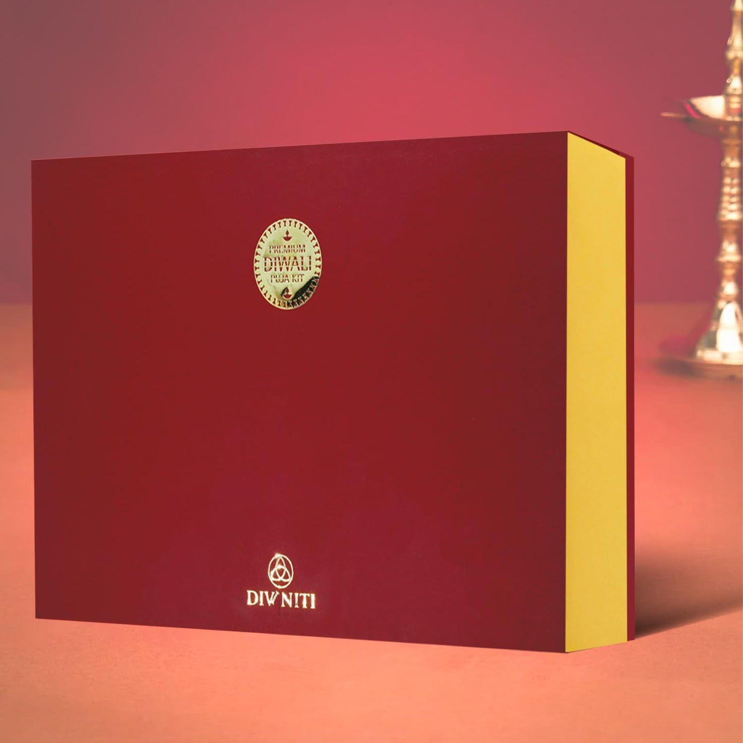 DIVINITI PREMIUM PUJA KIT WITH 24K GOLD-PLATED LAXMI GANESH FRAME