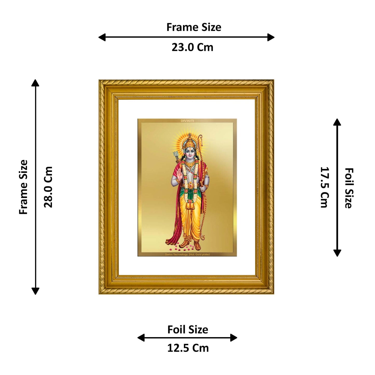 DIVINITI Ram Gold Plated Wall Photo Frame, Table Decor| DG Frame 056 Size 3 and 24K Gold Plated Foil (32.5 CM X 25.5 CM)