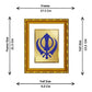 DIVINITI 24K Gold Plated Khanda Sahib Wall Photo Frame For Home Decor Showpiece (21.5 X 17.5 CM)