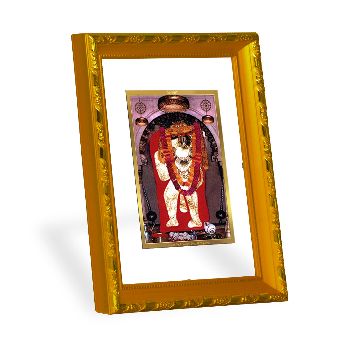 DIVINITI 24K Gold Plated Mahendipur Balaji Wall Photo Frame For Home Decor, Festival Puja (21.5 X 17.5 CM)