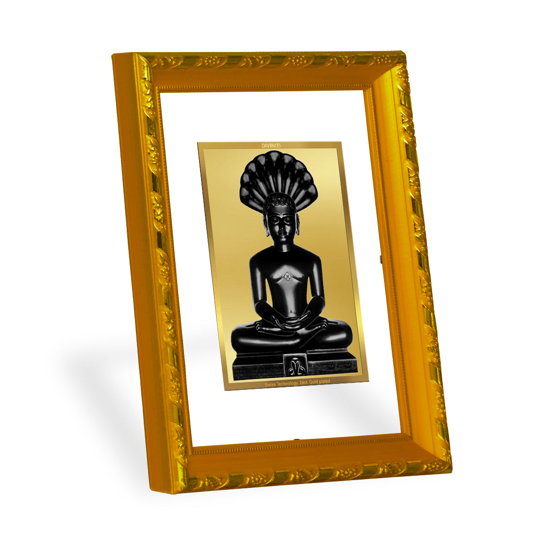 DIVINITI 24K Gold Plated Parshvanatha Photo Frame For Home Decor, Prayer, Gift (21.5 X 17.5 CM)