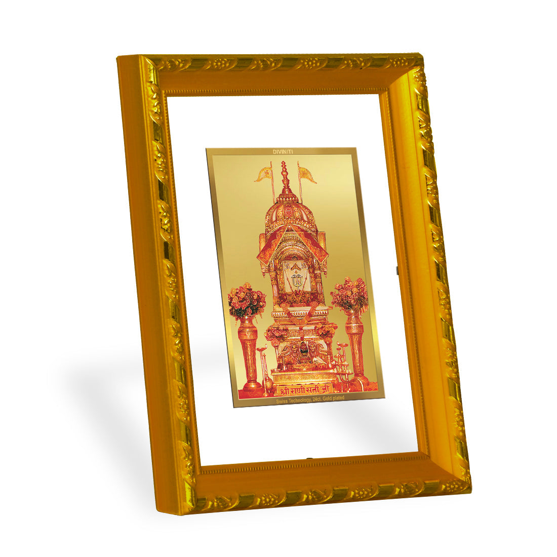 DIVINITI 24K Gold Plated Rani Sati Photo Frame For Home Wall Decor, TableTop (21.5 X 17.5 CM)