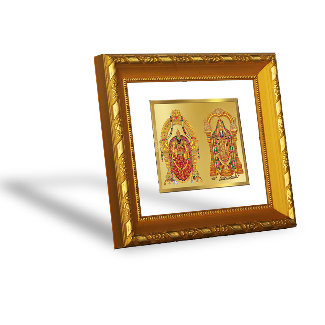 DIVINITI 24K Gold Plated Padmavathi Balaji Wall Photo Frame For Home Decor, Puja Room (15.0 X 13.0 CM)