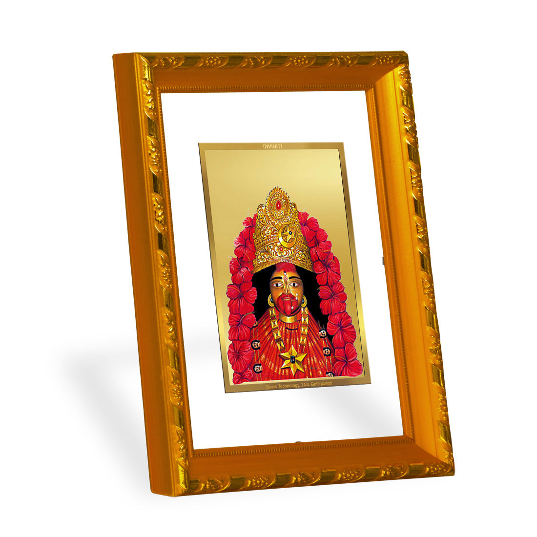 DIVINITI 24K Gold Plated Maa Tara Wall Photo Frame For Living Room, Tabletop (21.5 X 17.5 CM)