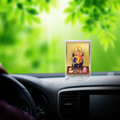 Diviniti 24K Gold Plated Vishwakarma Ji Frame For Car Dashboard, Home Decor, Puja, Gift (11 x 6.8 CM)