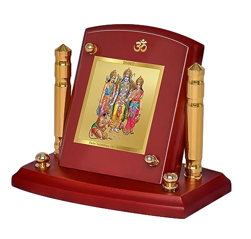 Diviniti 24K Gold Plated Ram Darbar For Car Dashboard, Home Decor & Puja Room (7 x 9 CM)