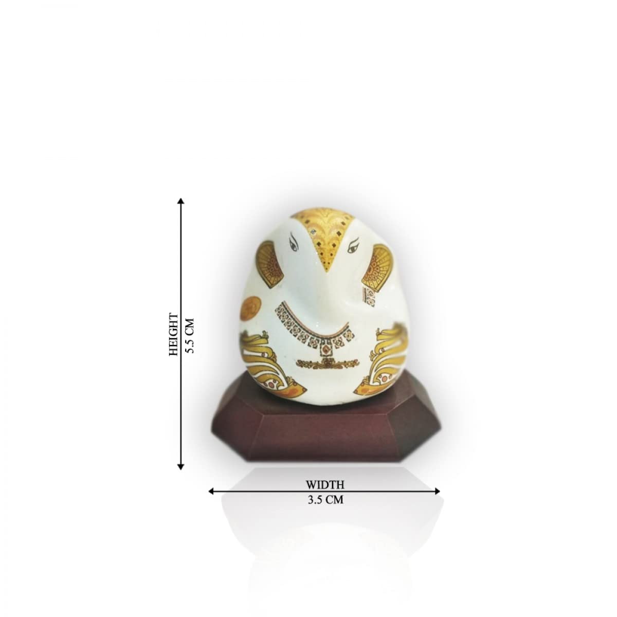 Diviniti Blessing a Multi Colored Statue of Ceramic Ganesha G1 Idol for Car Dashboard | God Figurine Ganpati Sculpture Idol for Diwali Gift Home Decorations Pooja `puja Gifts (5.5 x 3 cm) (1 Pack)