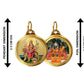 Diviniti 24K Double sided Gold Plated Pendant Durga & Mata Ka Darbar |22 MM Flip Coin (1 PCS)