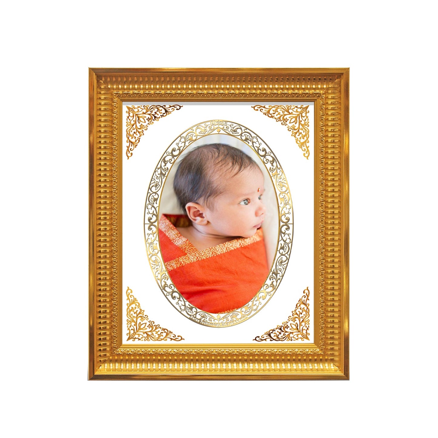 Diviniti Photo Frame With Customized Photo Printed on 24K Gold Plated Foil| Personalized Gift for Birthday, Marriage Anniversary & Celebration With Loved Ones|DG 022 Size 4