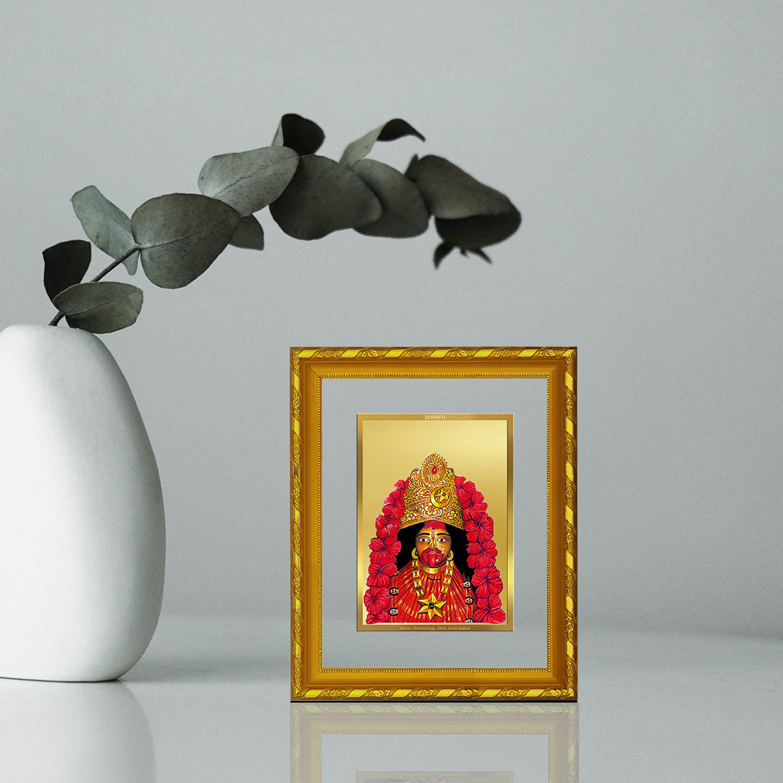 DIVINITI 24K Gold Plated Maa Tara Wall Photo Frame For Living Room, Tabletop (21.5 X 17.5 CM)