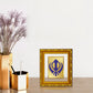 DIVINITI 24K Gold Plated Khanda Sahib Photo Frame For Living Room Decor, Worship, Gift (15.0 X 13.0 CM)