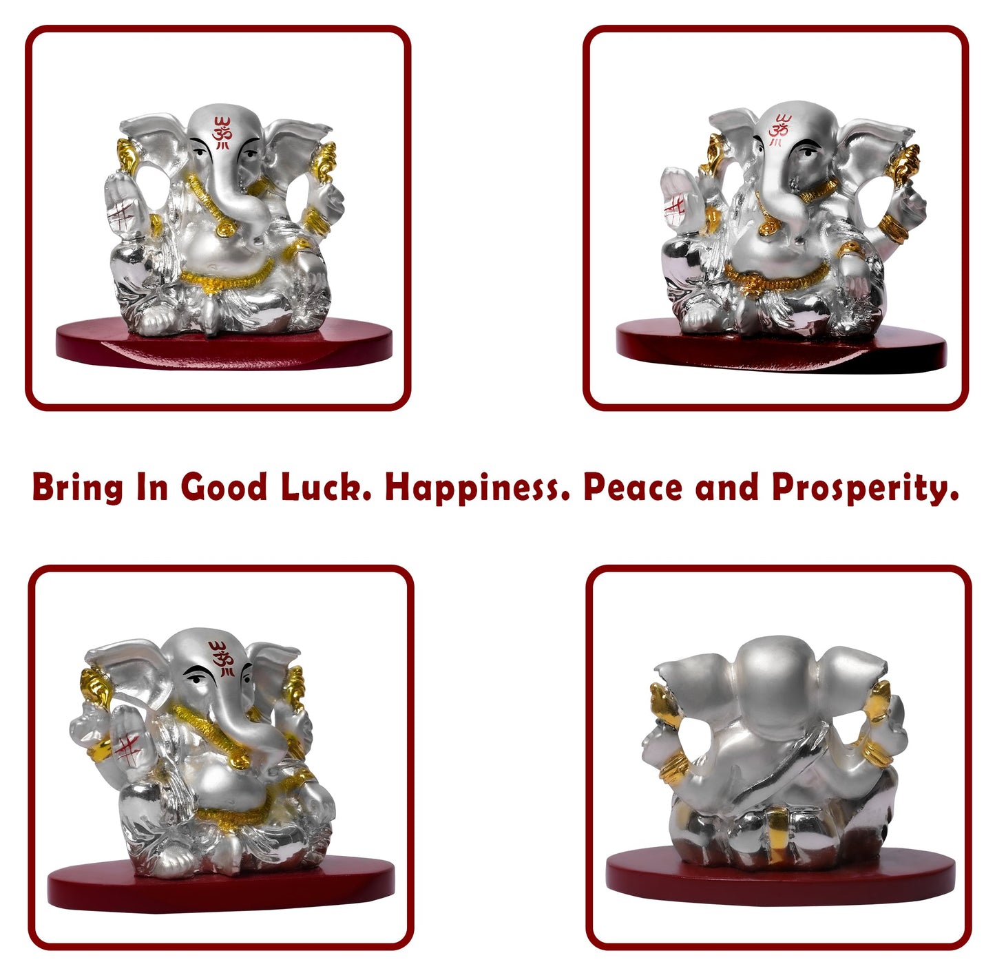 DIVINITI 999 Silver Plated Vinayak Ganesha Idol For Home Decor, Festival Gift, Puja (5 X 7 CM)