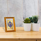 DIVINITI 24K Gold Plated Khanda Sahib Wall Photo Frame For Home Decor Showpiece (21.5 X 17.5 CM)