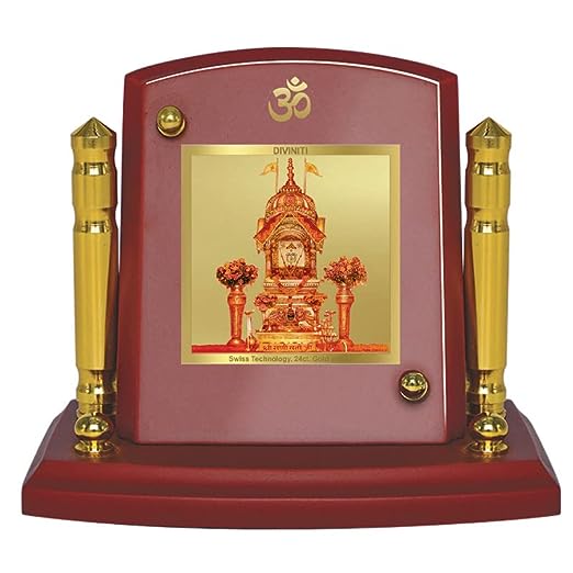 Diviniti 24K Gold Plated Rani Sati For Car Dashboard, Home Decor Showpiece & Table Top (7 x 9 CM)