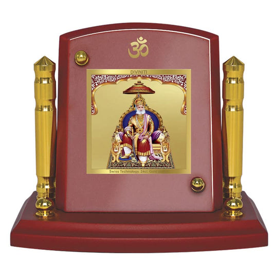 Diviniti 24K Gold Plated Maharaja Agrasen For Car Dashboard, Home Decor, Table Top (7 x 9 CM)