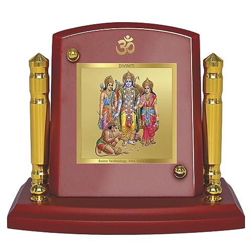 Diviniti 24K Gold Plated Ram Darbar For Car Dashboard, Home Decor & Puja Room (7 x 9 CM)