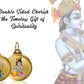 Diviniti 24K Double sided Gold Plated Pendant  RADHA KRISHNA & BALGOPAL|22 MM Flip Coin (1 PCS)