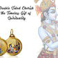 Diviniti 24K Double sided Gold Plated Pendant  RADHA KRISHNA & LADDU GOPAL|22 MM Flip Coin (1 PCS)