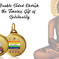 Diviniti 24K Double sided Gold Plated Pendant Mahavir & Namokar Mantra|22 MM Flip Coin (1 PCS)