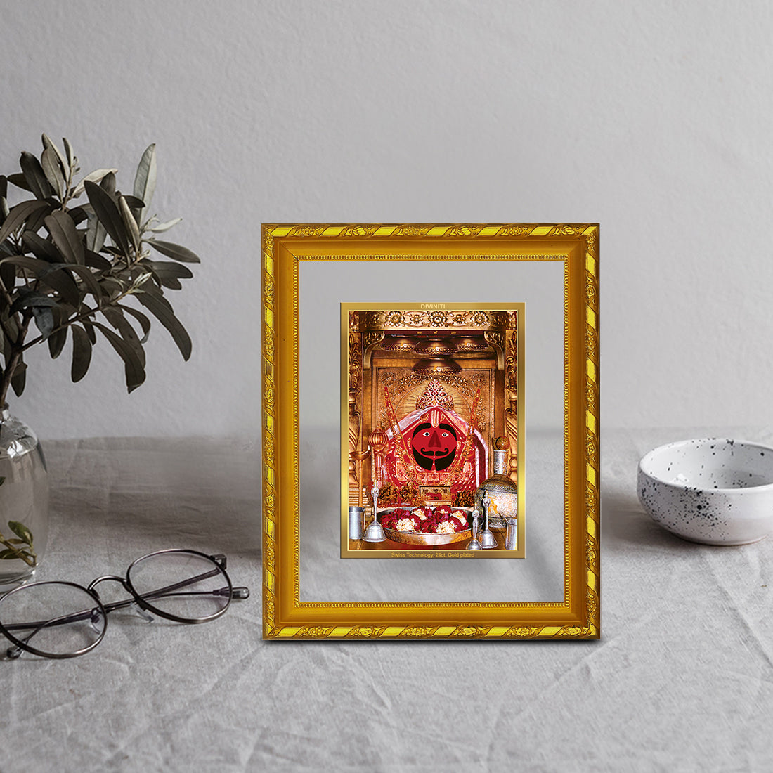 DIVINITI 24K Gold Plated Salasar Balaji Photo Frame For Living Room, Puja Room, Gift (21.5 X 17.5 CM)