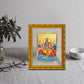 DIVINITI 24K Gold Plated Shiv Parivar Religious Photo Frame For Home Decor, Worship (21.5 X 17.5 CM)