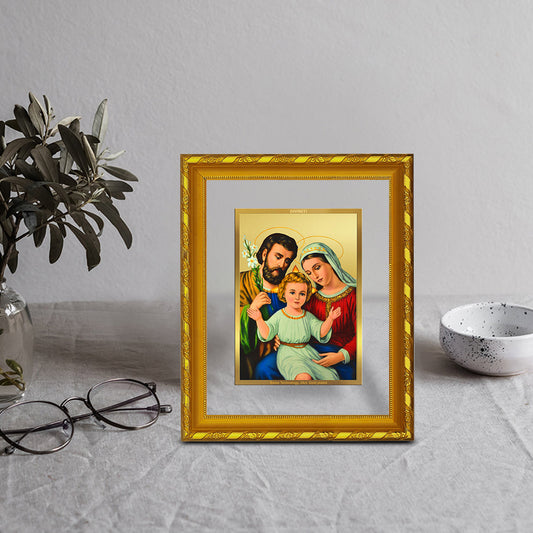 DIVINITI 24K Gold Plated Holy Family Wall Photo Frame For Home Decor, Tabletop, Gift (21.5 X 17.5 CM)