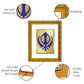 DIVINITI 24K Gold Plated Khanda Sahib Wall Photo Frame For Home Decor Showpiece (21.5 X 17.5 CM)