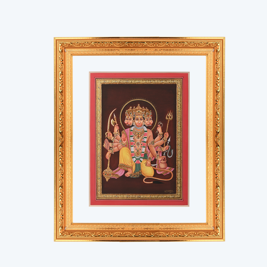 Handmade Panchmukhi Hanuman| Wall Decoration Painting with Divine Illustration| Stunning & Durable Wall Art| A Perfect Gift Option For Special Occasions|