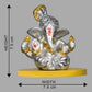 DIVINITI 999 Silver Plated Pagdi Ganesha Idol For Home Decor, Car Dashboard, Tabletop (7.5 X 7.5 CM)