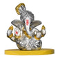 DIVINITI 999 Silver Plated Pagdi Ganesha Idol For Home Decor, Car Dashboard, Tabletop (7.5 X 7.5 CM)