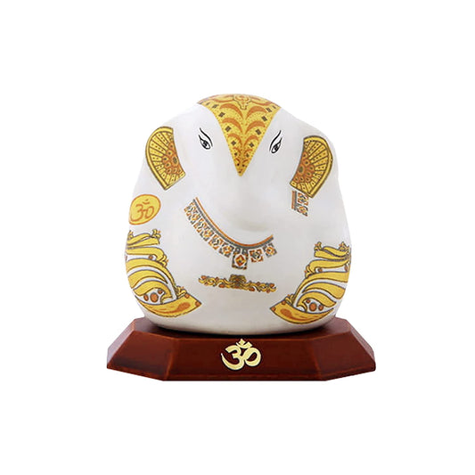 Diviniti Blessing a Multi Colored Statue of Ceramic Ganesha G1 Idol for Car Dashboard | God Figurine Ganpati Sculpture Idol for Diwali Gift Home Decorations Pooja `puja Gifts (5.5 x 3 cm) (1 Pack)