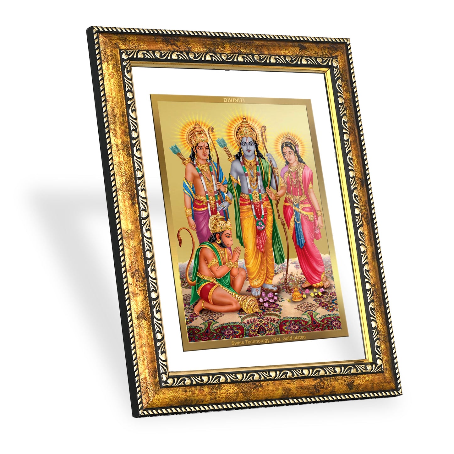 DIVINITI Ram Darbar Gold Plated Wall Photo Frame, Table Decor| DG Frame 113 Size 3 and 24K Gold Plated Foil (33.3 CM X 26 CM)