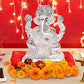 Diviniti 999 Silver Plated Sculpture of Lord Ganesha Figurine Religious Idol for Pooja, Gift  (7.4 CM X 5.3 CM X 10.5 CM)