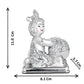 DIVINITI 999 Silver Plated Bal Gopal Idol For Home Decor Showpiece, Table, Housewarming (11 X 8.1 CM)