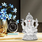 DIVINITI 999 Silver Plated Lord Ganesha Idol For Home Decor Showpiece, Puja Room, Gift (10 X 7 CM)