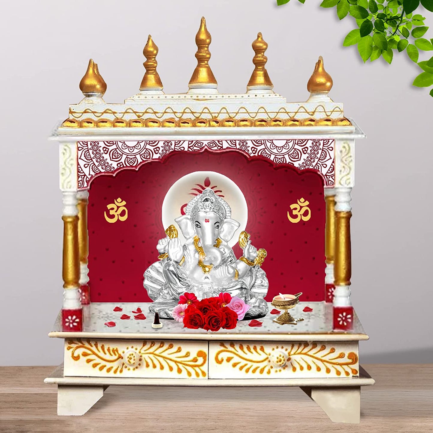 Diviniti Lord Ganesha Idol for Home Decor| 999 Silver Plated Sculpture of Lord Ganesha in Seep| Idol for Home, Office, Temple and Table Decoration| Religious Idol For Pooja, Gift (10 X 5.3 X 9.5)CM