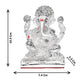 Diviniti 999 Silver Plated Sculpture of Lord Ganesha Figurine Religious Idol for Pooja, Gift  (7.4 CM X 5.3 CM X 10.5 CM)