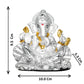 Diviniti Lord Ganesha Idol for Home Decor| 999 Silver Plated Sculpture of Lord Ganesha in Seep| Idol for Home, Office, Temple and Table Decoration| Religious Idol For Pooja, Gift (10 X 5.3 X 9.5)CM