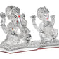 DIVINITI 999 Silver Plated Lakshmi Ganesha Idol For Home Decor, Diwali Gift, Puja Room (10 X 7 CM)