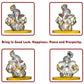 DIVINITI 999 Silver Plated Pagdi Ganesha Idol For Home Decor, Car Dashboard, Tabletop (7.5 X 7.5 CM)